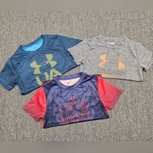 LOT OF 3 BOYS UNDER ARMOUR TSHIRTS SIZE 4 HEATGEAR NWOT